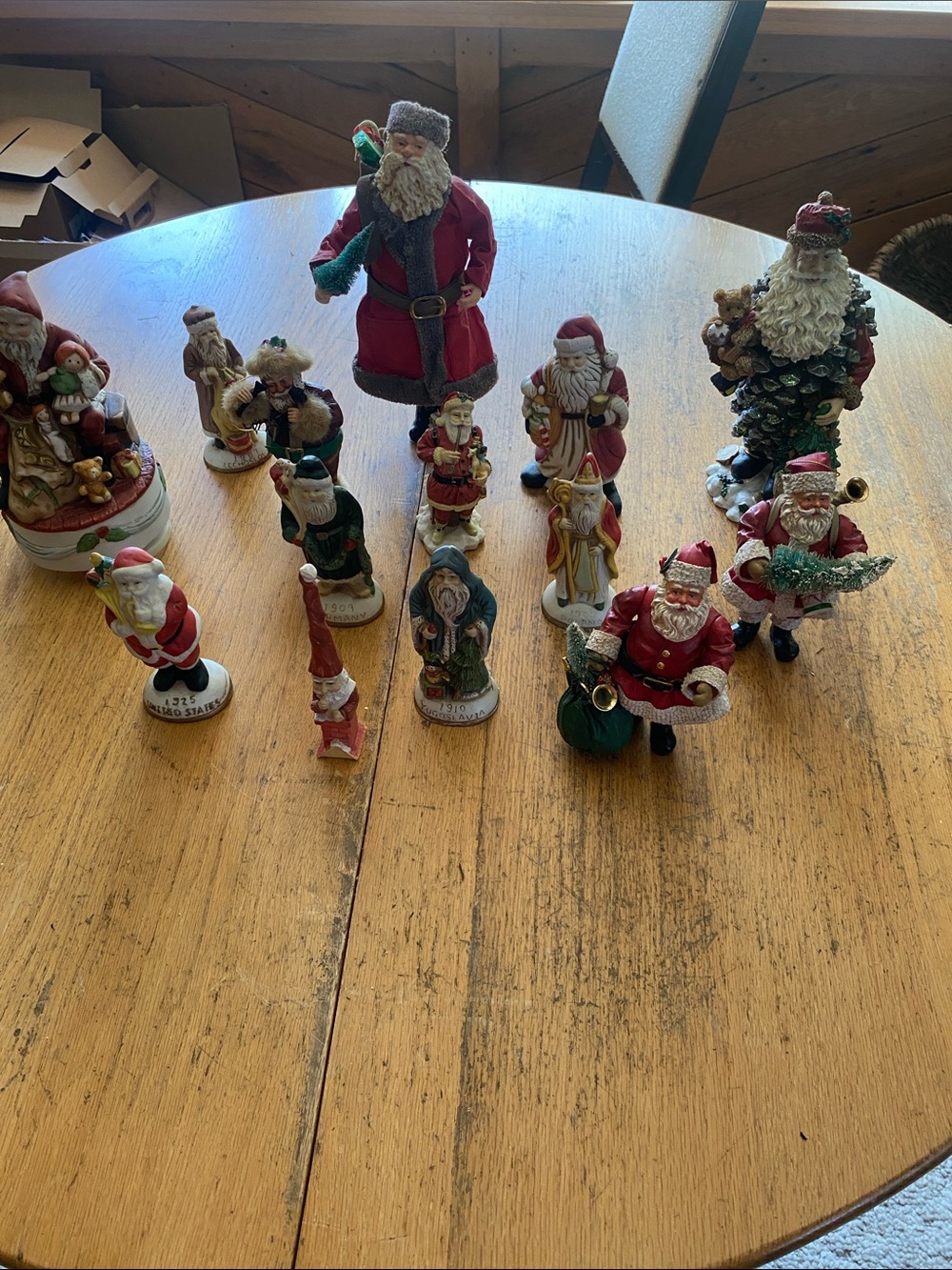 Holiday Santa Figurine Collection - Red and White Decorative Set